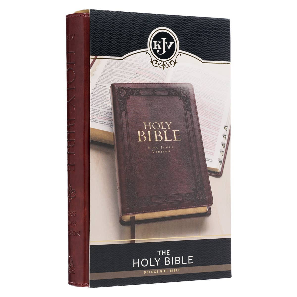 KJV Bible Deluxe Gift Faux Leather, Saddle Tab