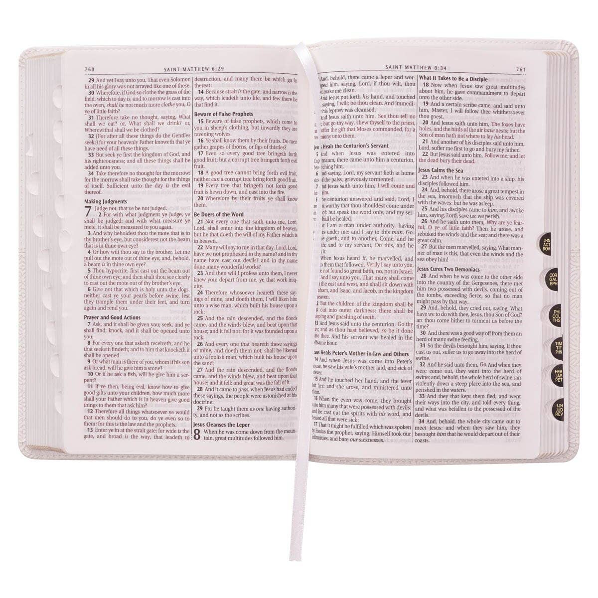 KJV Bible Deluxe Gift Faux Leather, White