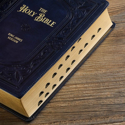 KJV Bible Giant Print Full-size Faux Leather, Midnight Blue