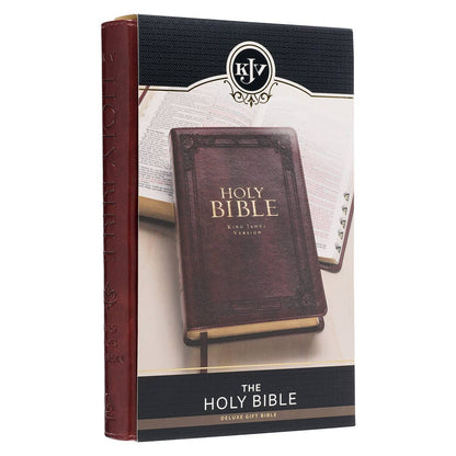 KJV Bible Deluxe Gift Faux Leather, Saddle Tab