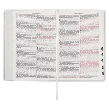 KJV Bible Thinline LP Faux Leather, White