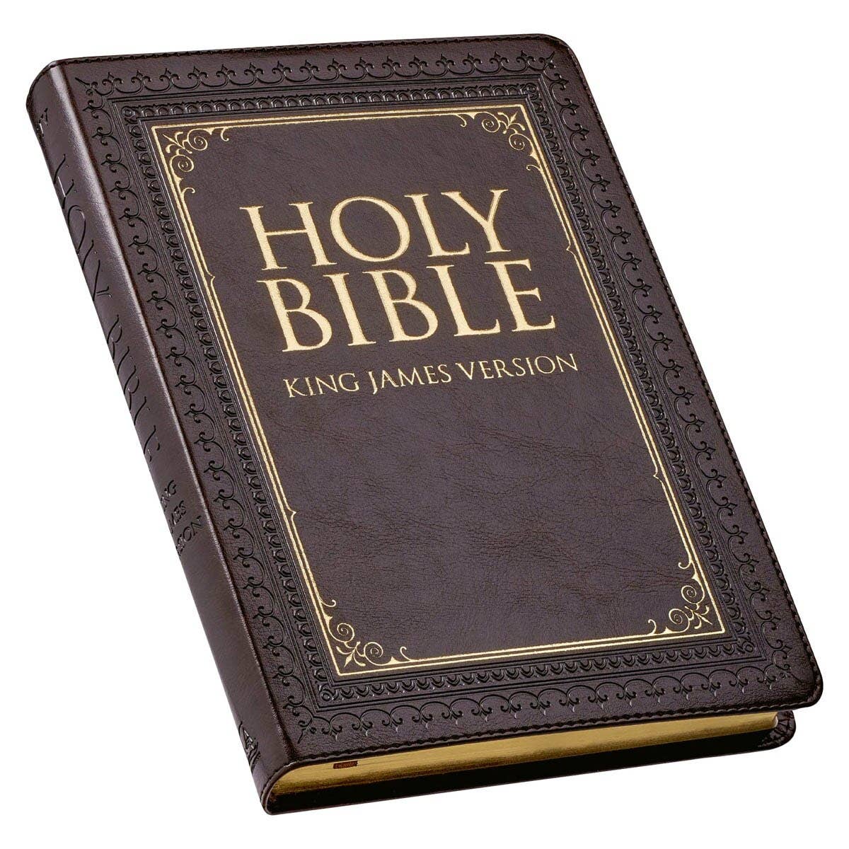 KJV Bible Thinline LP Faux Leather, Dark Brown