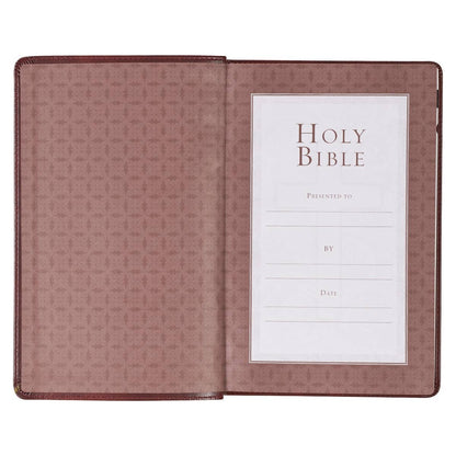 KJV Bible Deluxe Gift Faux Leather, Saddle Tab