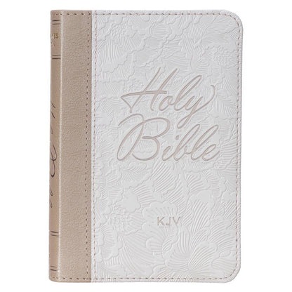 KJV Bible Mini Pocket Faux Leather, White
