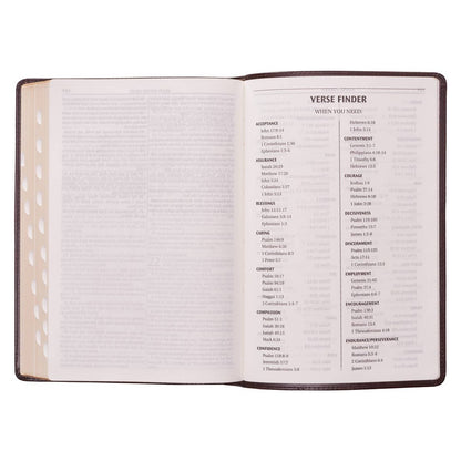 KJV Bible Thinline LP Faux Leather, Dark Brown