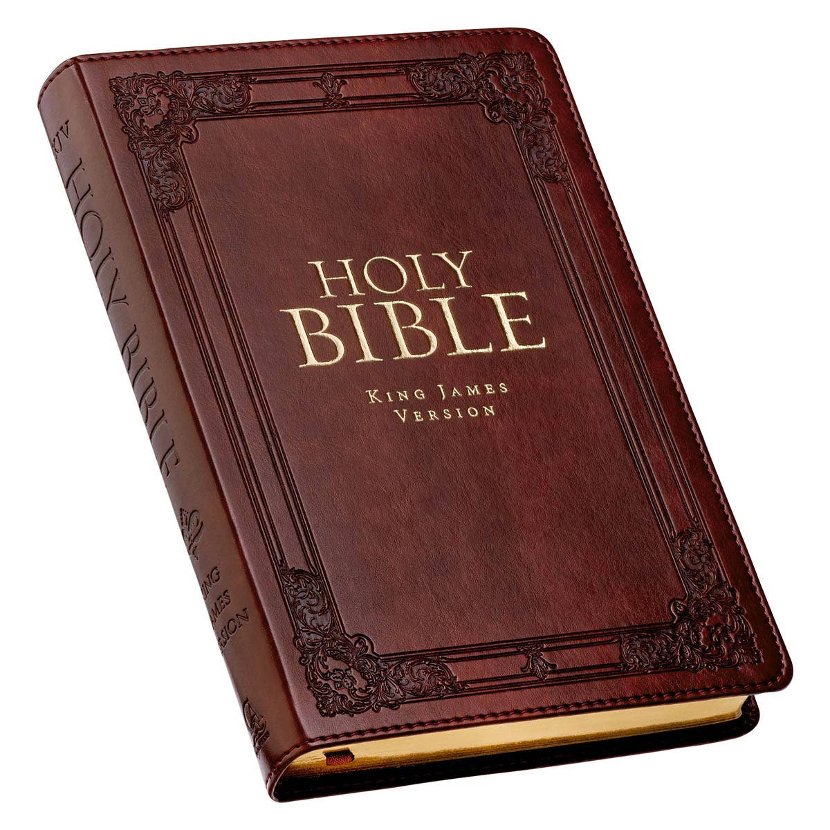 KJV Bible Deluxe Gift Faux Leather, Saddle Tab