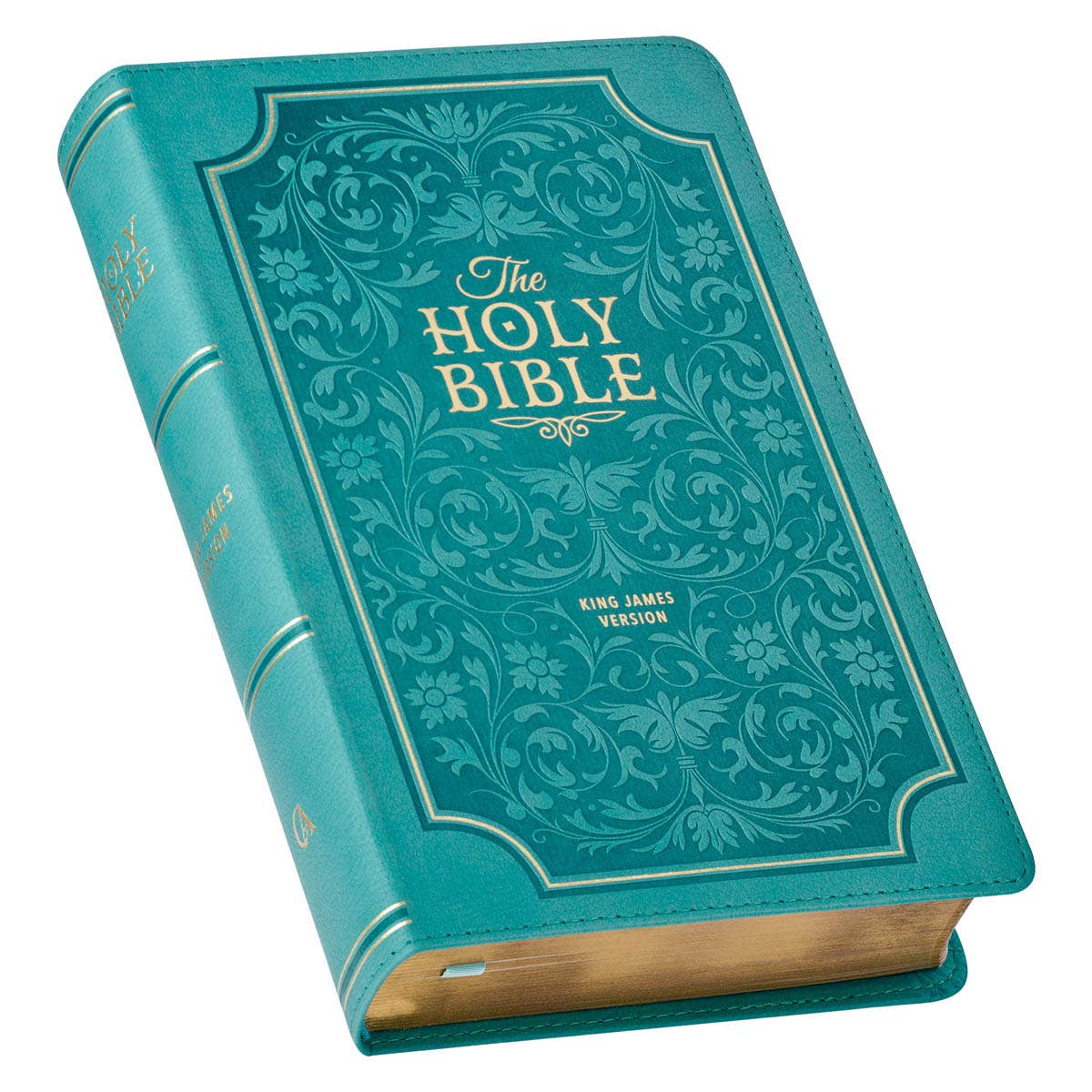 KJV Bible Giant Print Standard-size Faux Leather Teal Floral