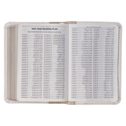 KJV Bible Mini Pocket Faux Leather, White