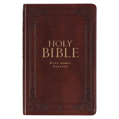 KJV Bible Deluxe Gift Faux Leather, Saddle Tab