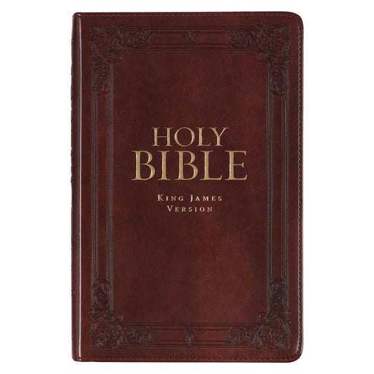 KJV Bible Deluxe Gift Faux Leather, Saddle Tab