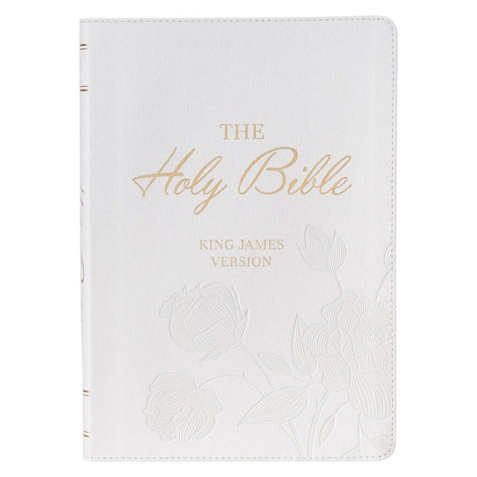 KJV Bible Super Giant Print Faux Leather, White