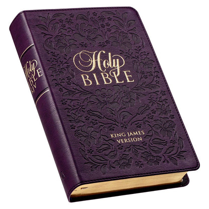 Purple Faux Leather Giant Print King James Version Bible wit