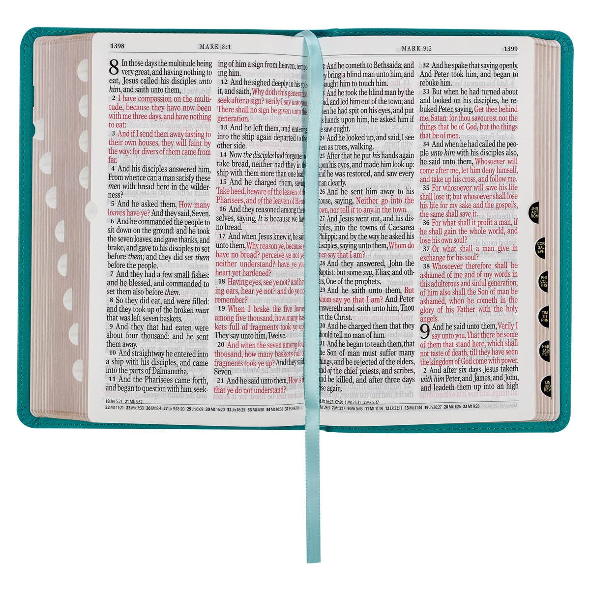 KJV Bible Giant Print Standard-size Faux Leather Teal Floral