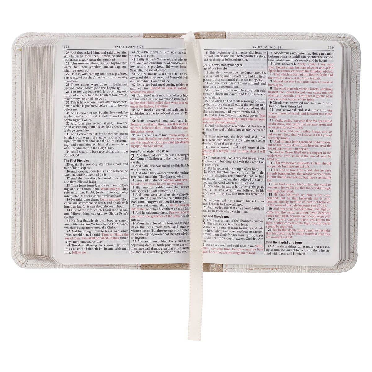 KJV Bible Mini Pocket Faux Leather, White