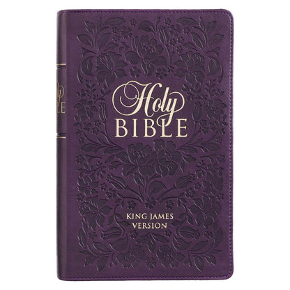 Purple Faux Leather Giant Print King James Version Bible wit
