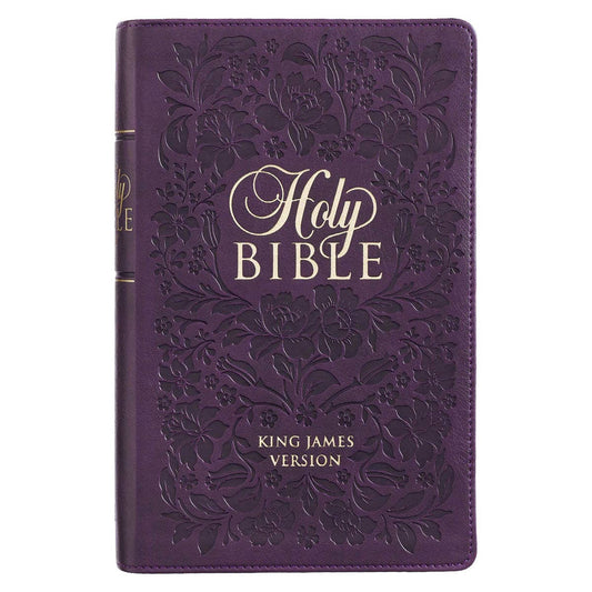 Purple Faux Leather Giant Print King James Version Bible wit